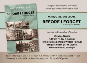 Poster for Book launch of Before I Forget